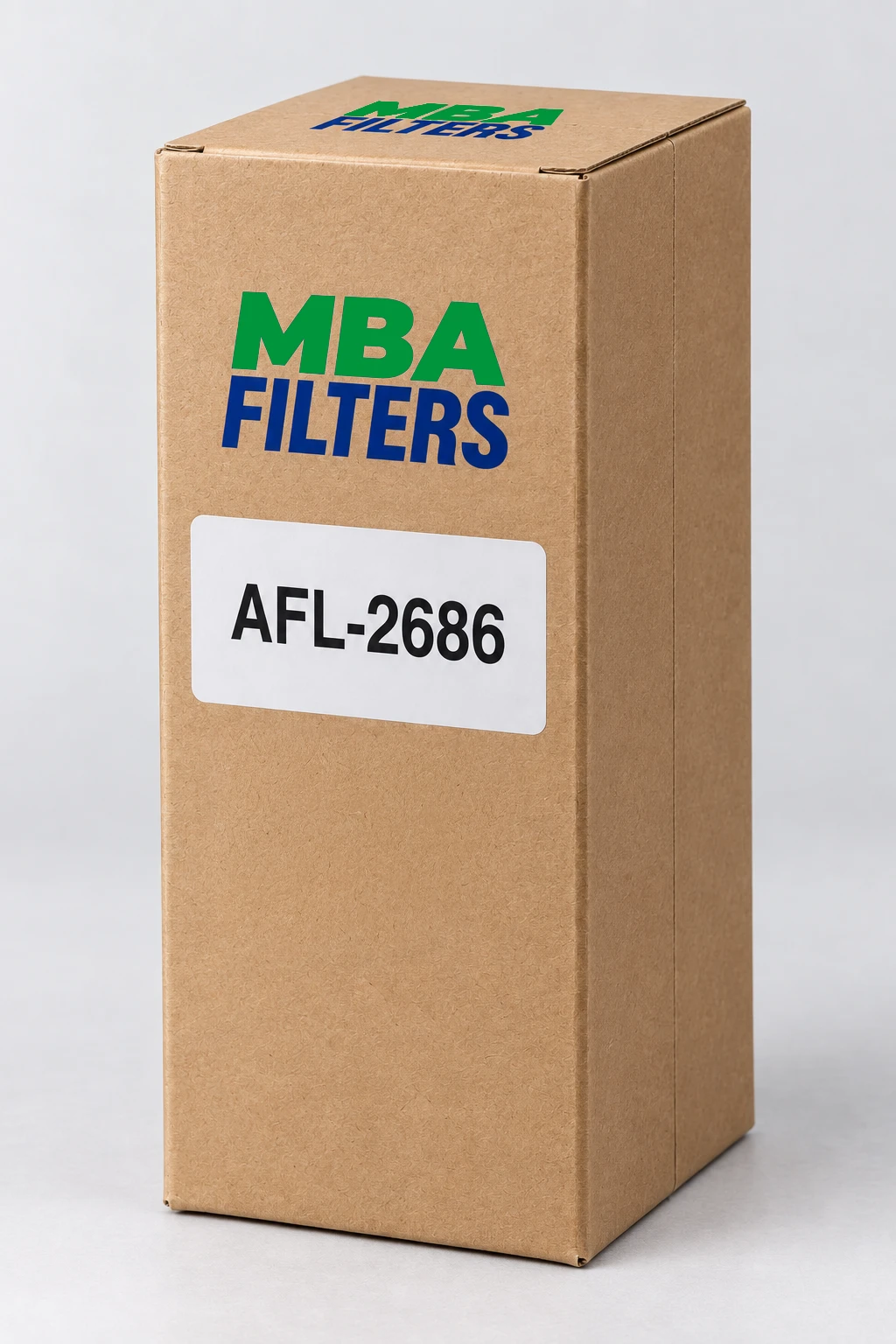 Caja técnica MBA Filters con rotulado logístico y sellado de seguridad